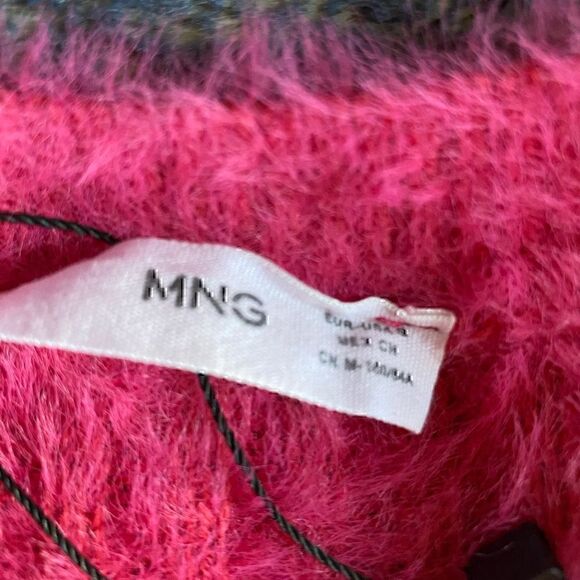 Mango Fuzzy Chunky Ribbed Curvy Winter Crewneck Pullover Size S Very Good - Picture 11 of 12